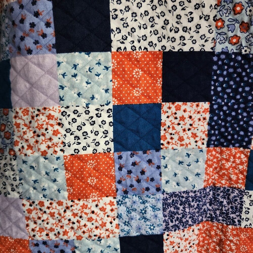 Lands End Quilted Pullover Top Patchwork Print Wo… - image 6